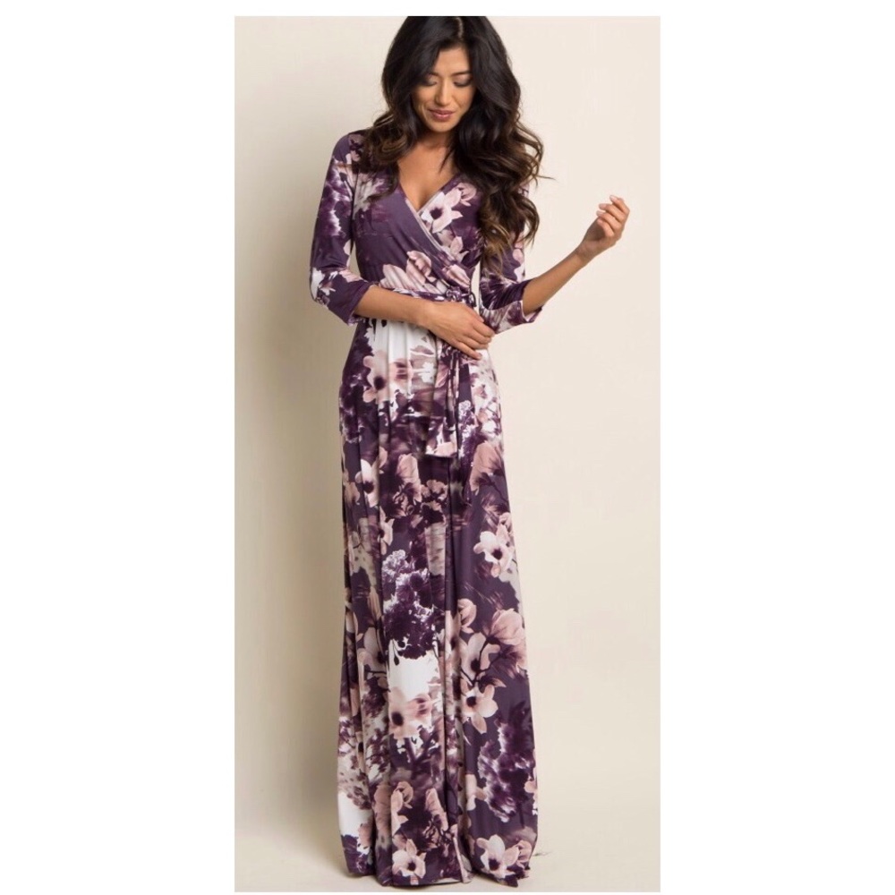 Purple floral Pink Blush maxi dress